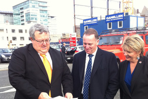 John Key in Christchurch. Photo / Kurt Bayer