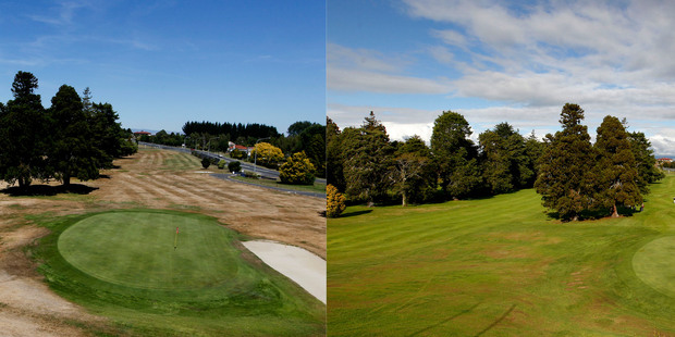 Te Awamutu Golf Course was on the verge of being declared a drought in February, now it is green again. Photo / Christine Cornege