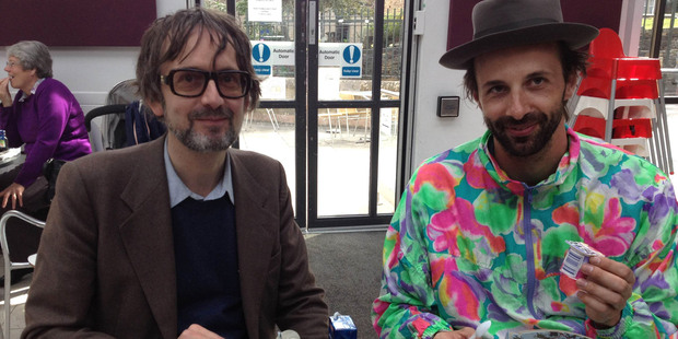 Pulp frontman Jarvis Cocker (left) with Florian Habicht. Photo / Supplied