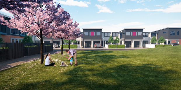 Springpark, Auckland's first proposed mass affordable housing project. Artists' impression / Supplied