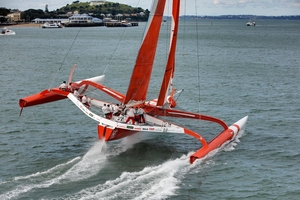 While TeamVodafoneSailing is expected to easily win line honours both Equilibrium and V5 will be eyeing the handicap prize. Photo / Livesaildie, Sail-World.com / Richard Gladwell