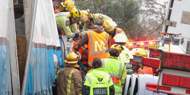 The crash scene on Kerikeri Rd. Photo / Northern Advocate