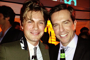 Taylor Hanson and Ed Helms at The Hangover 3 premiere afterparty.