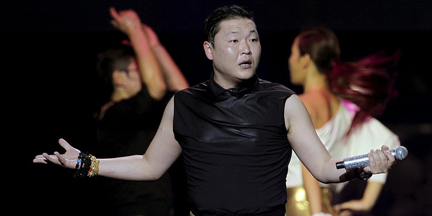 Psy performing in Singapore. Photo/AP