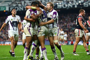 The Storm secured their first win in a month with a 26-18 victory over the Roosters. Photo / Getty Images