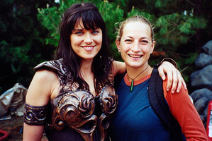 Lucy Lawless as Xena and stuntwoman Zoe Bell. Photo/Supplied