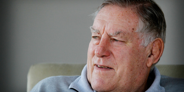 Sir Colin Meads at his Te Kuiti home yesterday celebrating his 77th birthday with Lady Verna. Photo / Christine Cornege