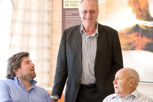 Lockwood homes' Andrew La Grouw, Joe La Grouw Jnr, the late Jo La Grouw snr. Photo / Supplied