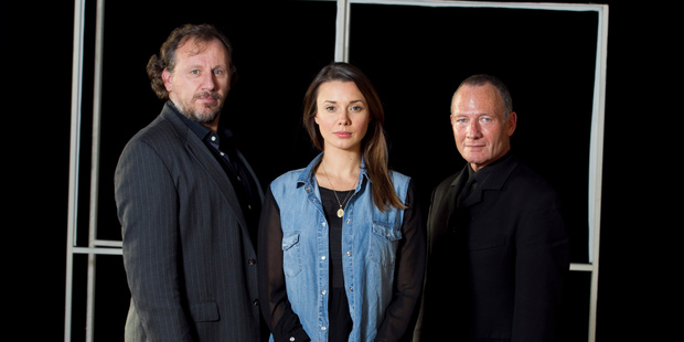 Andrew Grainger, left, Anna Jullienne and Simon Prast are starring in the Auckland Theatre Company production of Anne Boleyn. Photo / Natalie Slade