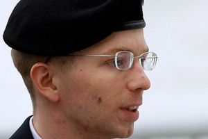 Prosecutors alleged that Bradley Manning, 25, plotted with Julian Assange. Photo / AP