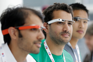 Google Glass team members wear Google Glasses at Google I/O 2013 in San Francisco. Photo / AP