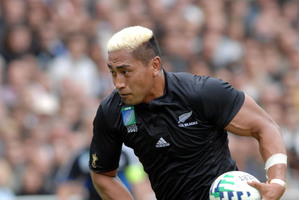 Jerry Collins was captured kneeling and urinating on Lancaster Park before a Tri Nations match with Australia in 2006. File photo / APN