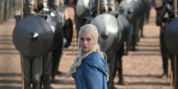 Actress Emilia Clark as Daenerys Targaryen in the HBO series 'Game of Thrones'. Sky TV has online rights to the hit show. Photo / Supplied