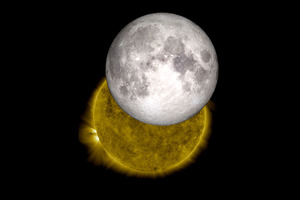 Detailed images from two orbiting observers were perfectly matched to reconstruct the entire eclipse.