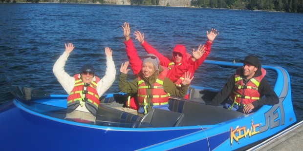 Jovial jet boaters about to run the Rangitaiki River. Photo / Paul Rush