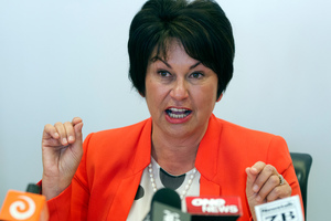 Education Minister Hekia Parata at this morning's press conference on National Standards. Photo / Mark Mitchell