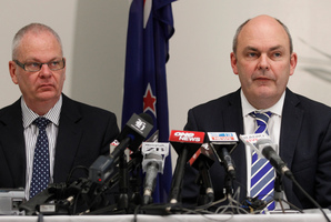 A class action has been filed against Acting Secretary for Education Peter Hughes, (left) seen here with Novopay Minister Steven Joyce. Photo / Mark Mitchell