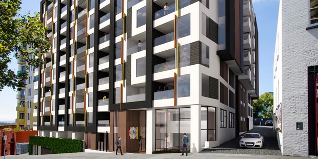 Developers are offering yet-to-be built blocks of apartments - Urba Residences at 5 Howe Street, Freemans Bay for $1000 down and then the remainder on deferred terms. Photo / Supplied