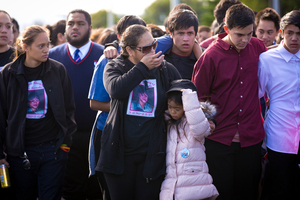The funeral of 15-year-old Stephen Dudley, who died after he was involved in a fight after rugby training last Thursday. Photo / Dean Purcell