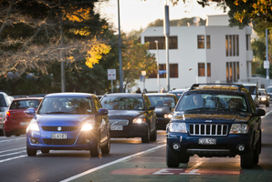 Many legally using the lane were carrying children to school. Photo / Greg Bowker