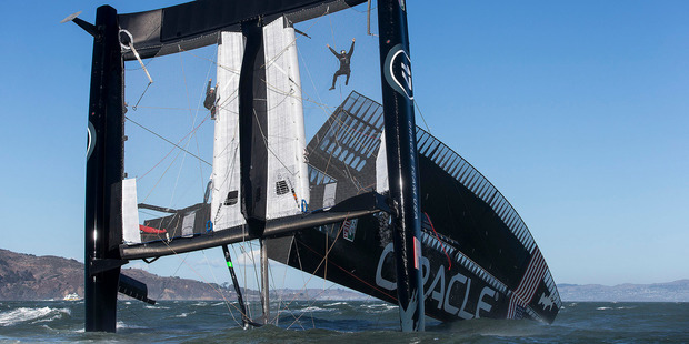 Questions were raised over the safety of the AC72 class after Cup defenders Oracle capsized six months earlier. Photo / AP