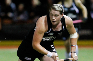 Black Sticks Katie Glynn in action. File photo / Christine Cornege