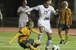 Teigen Allen of Australia and Helen Collins of New Zealand contest possession. Photo / Getty Images