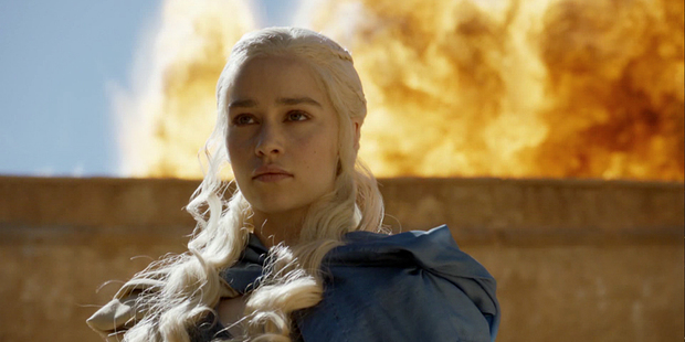 Daenerys Targaryn in a scene from Game of Thrones.