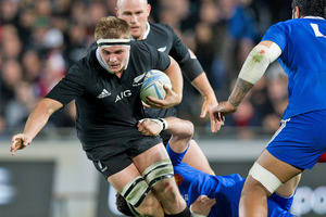 Sam Cane took up the mantle of replacing Richie McCaw by being in the first three players to the breakdown 22 times. Photo / Greg Bowker