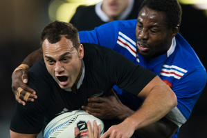 Israel Dagg during the All Blacks first test against France. Photo / Greg Bowker