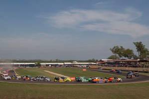 The field streams through the hairpin at Hidden Valley, Darwin. Picture / Mark Horsburgh
