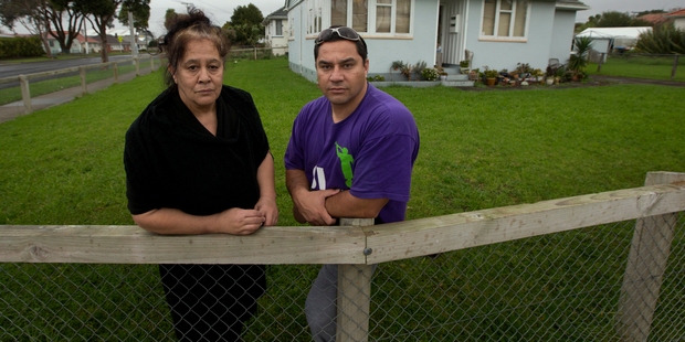 Glen Innes residents artist Emily Karaka and community worker Tamati Patuwai oppose the plan to develop the area. Photo / Brett Phibbs