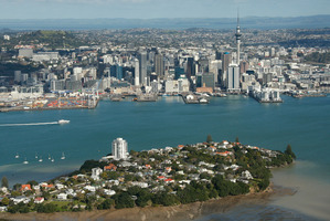 Auckland is a factory of vehicular traffic and over-priced suburbia teetering on an acne-scarred volcanic isthmus, says Beedoo. Photo / Brett Phibbs