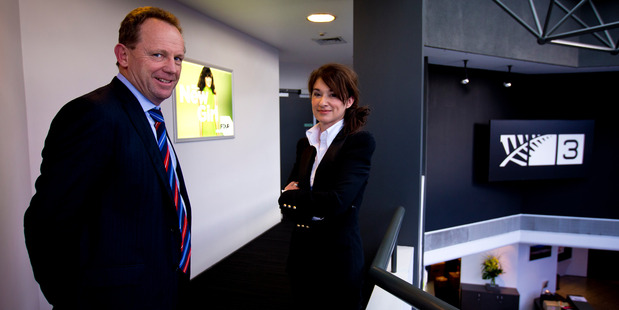Brendon Gibson from KordaMentha Partners and MediaWorks board member Sussan Turner are working through the receivership. Photo / Dean Purcell