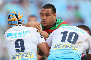 Jeff Lima of the Rabbitohs during the round 14 NRL match against the Titans. Photo / Getty Images