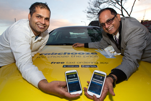 Arjun (left) and BK Sharma say their Cab Chooze app will be good for drivers and consumers. Photo / Richard Robinson