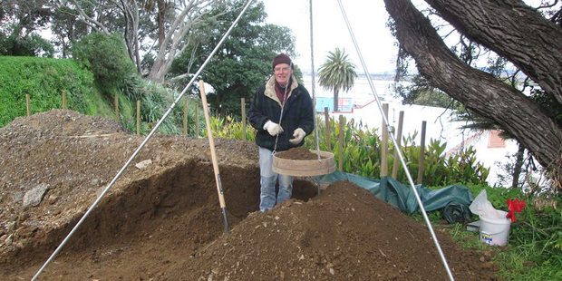 An archeologist has been sifting through piles of dirt in Robbins Park looking for human bone fragments this week