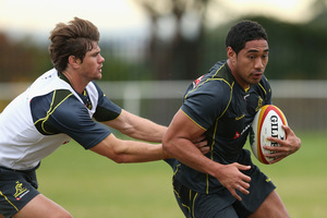 Joseph Tomane (right) says he learned all about mental toughness from the Storm's Craig Bellamy. Photo / Getty Images