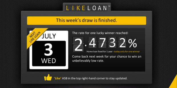 The ASB promotion has attracted 70,000 followers on Facebook.