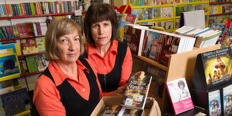 Helen Le Heron (left) and Anne Cooper in their Hamilton bookstore. Photo / Stephen Barker