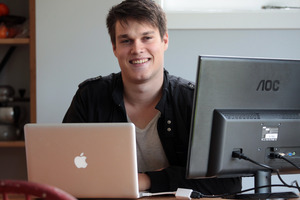 Michael Ross watches online for free, enjoying Brazilian footballer Marcelo in action. Photo / Doug Sherring