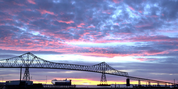 The Astoria-Megler Bridge links Oregon with Washington. Photo / AP