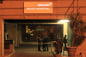 The family of Nelson Mandela are with him at the Pretoria Heart Hospital. Photo / AP