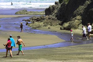 The lagoon at South Piha triggered 22 red alerts for bacteria levels over summer. Photo / Getty Images
