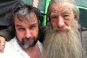 Sir Peter Jackson and Sir Ian McKellen.
