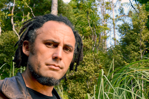 Will Ngakuru with young, dying kauri trees at Waipoua Forest. Photo / Malcolm Pullman