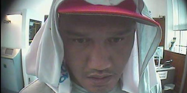 This man attempted to use a card taken during an attack in Westmere on Thursday at a nearby money machine. Photo / NZ Police
