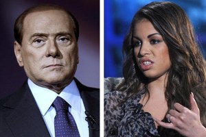 Ex-Italian Prime Minister Silvio Berlusconi (L) and Karima El Mahroug ("Ruby"). He's been found guilty of paying for sex with an underage girl - but his legal woes don't end there. Photo / AFP