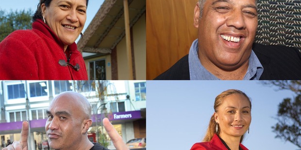 Clockwise from top left: Meka Whaitiri (Labour Party), Na Raihania (Maori Party), Marama Davidson (Green Party), Te Hamua Nikora (Mana Party)