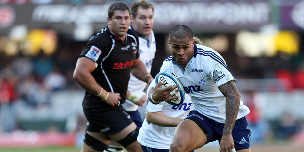 George Moala of the Blues in action during the Super Rugby match between The Sharks and Blues from Growthpoint Kings Park in Durban. Photo / AP